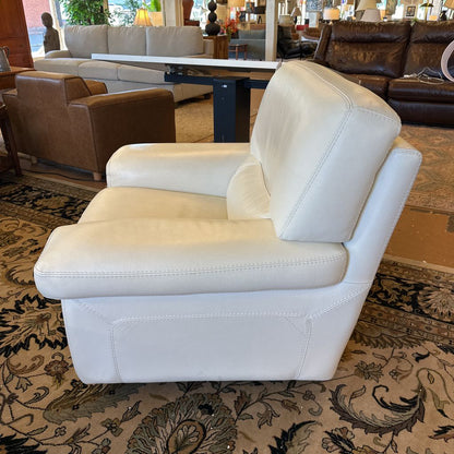 Gamma White Steer Hide Swivel Chair