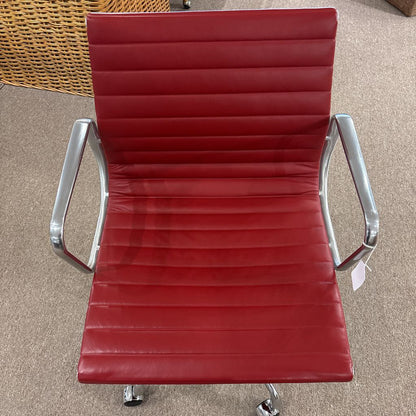 Herman Miller Red Leather Aluminum Office Chair