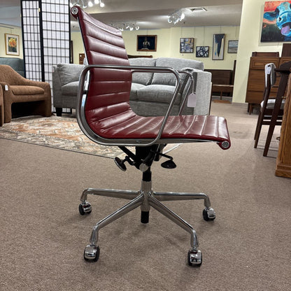 Herman Miller Red Leather Aluminum Office Chair