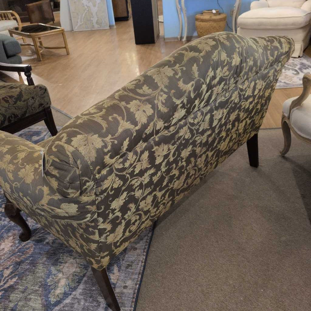Vintage Floral Loveseat w/ Wood Legs