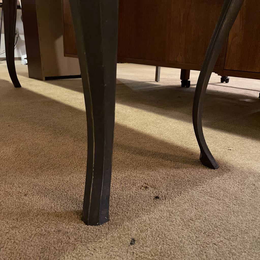 Cast Iron Curved Leg Wood Top Console Table