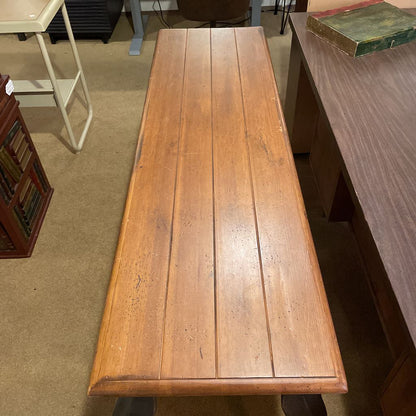 Cast Iron Curved Leg Wood Top Console Table