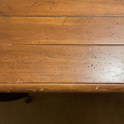 Cast Iron Curved Leg Wood Top Console Table