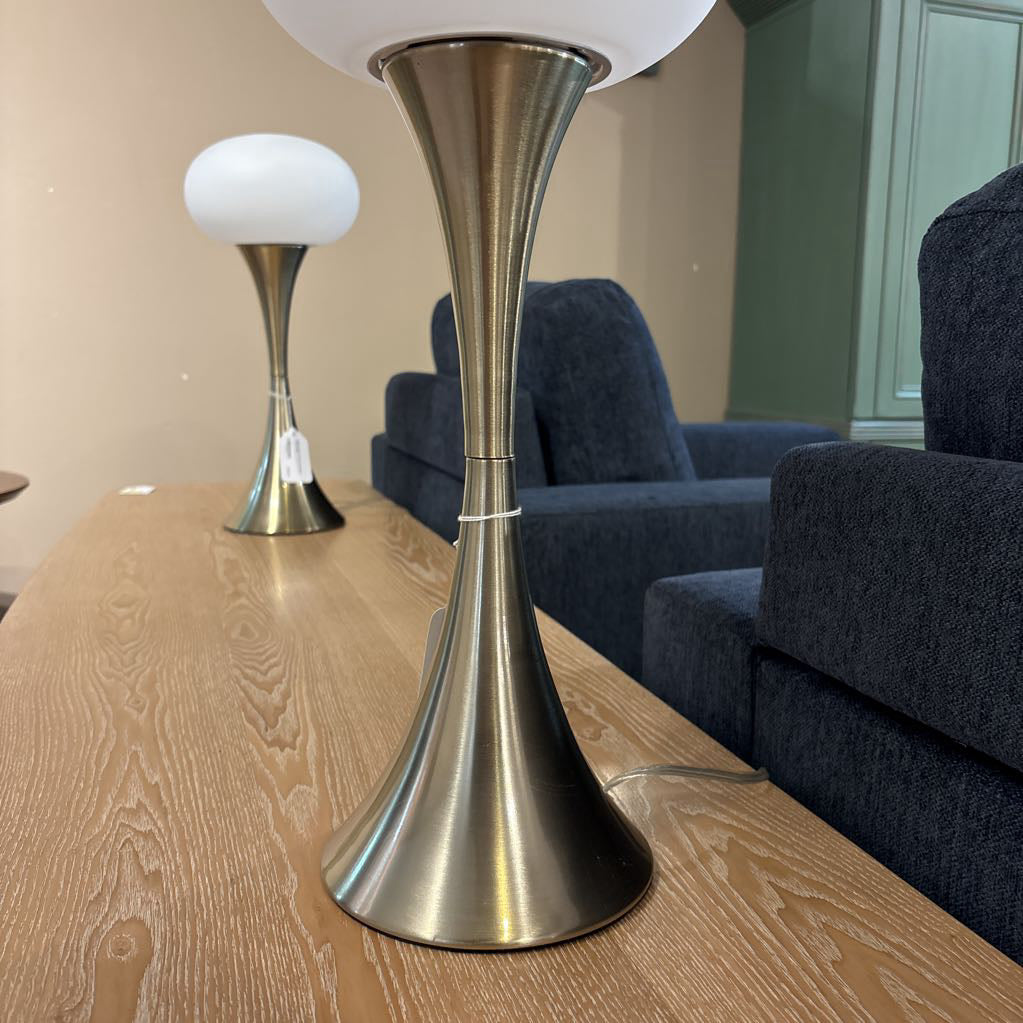 Antique Brass Globe Hourglass Table Lamp