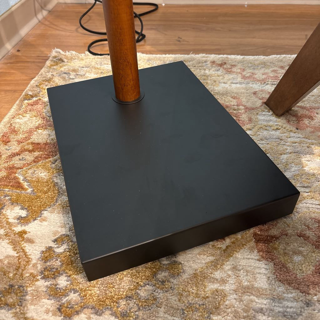 Black and Walnut Arc Floor Lamp LAMPS