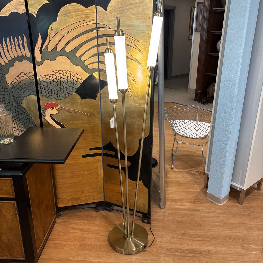 Brass Cattail Floor Lamp