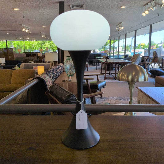 Black Globe Hourglass Table Lamp