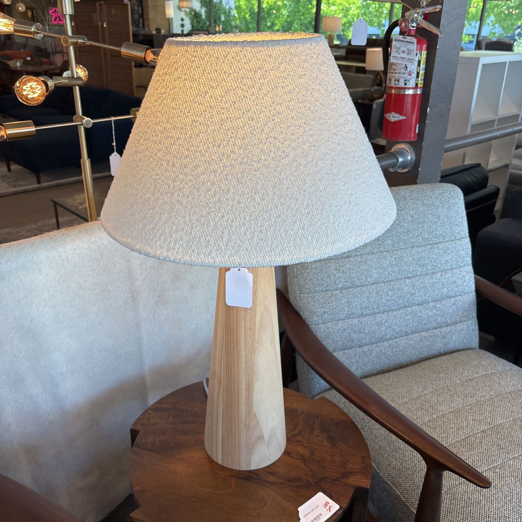 Tapered Natural Rubberwood Table Lamp LAMPS