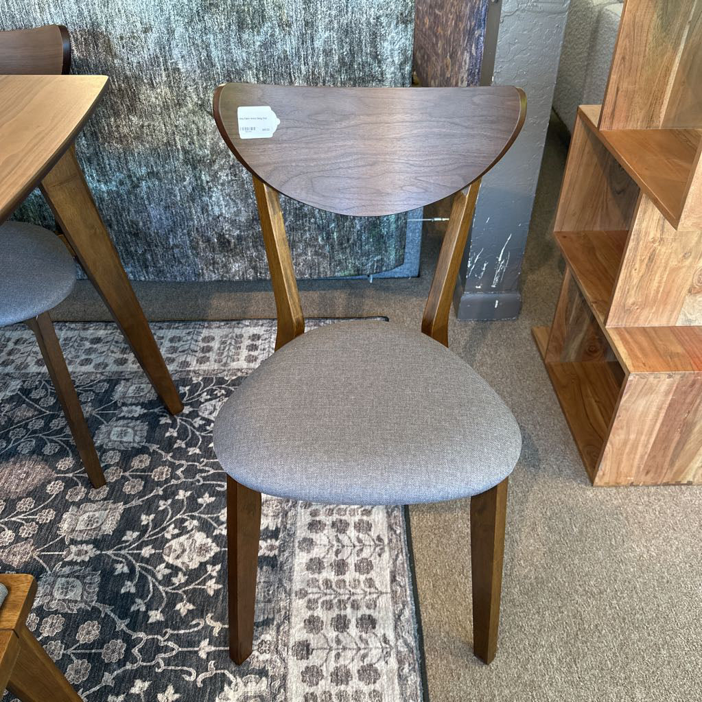 Grey Fabric Walnut Dining Chair C DINING CHAIRS
