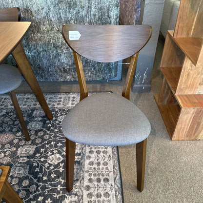 Grey Fabric Walnut Dining Chair C DINING CHAIRS