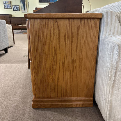 Small Oak 2 Drawer File Cabinet