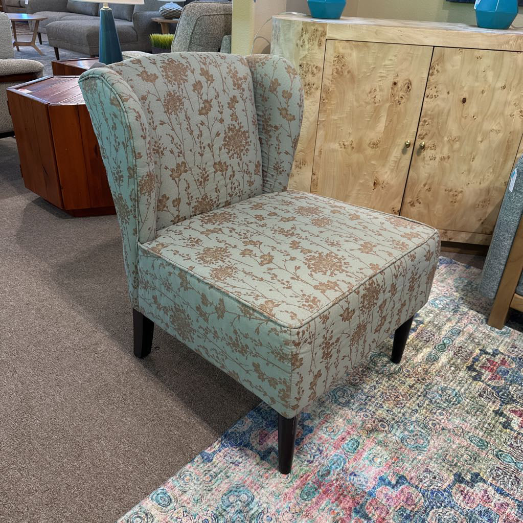 Pier 1 Small Vintage Style Floral Blue Accent Chair