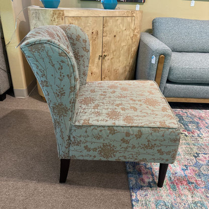 Pier 1 Small Vintage Style Floral Blue Accent Chair