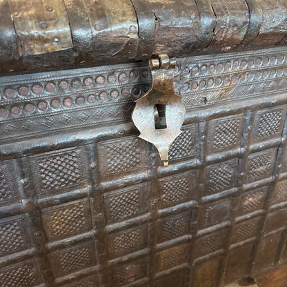 Antique Mexican Handmade Trunk on Wheels