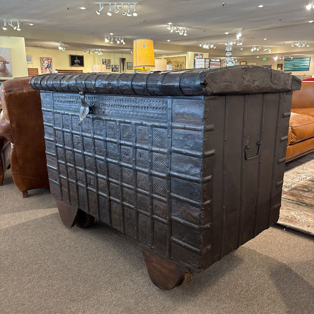 Antique Mexican Handmade Trunk on Wheels