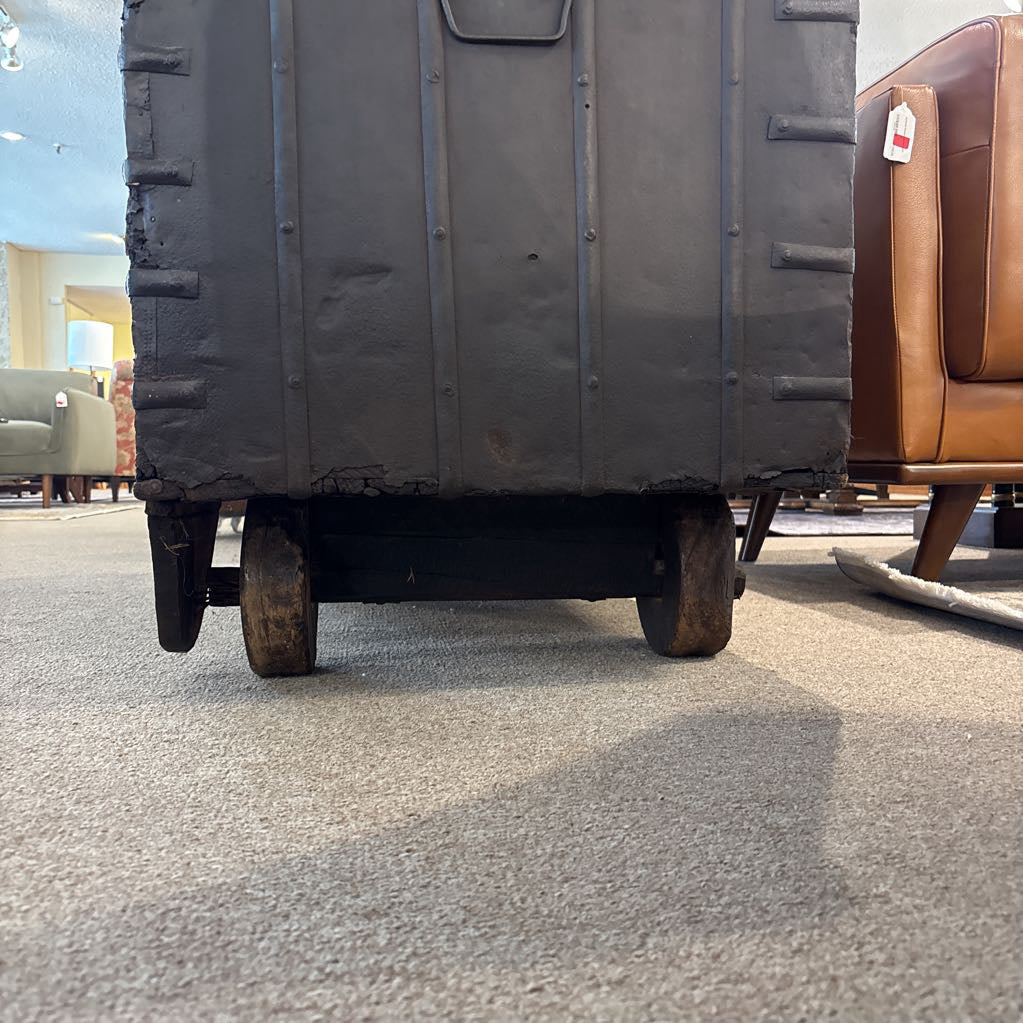 Antique Mexican Handmade Trunk on Wheels