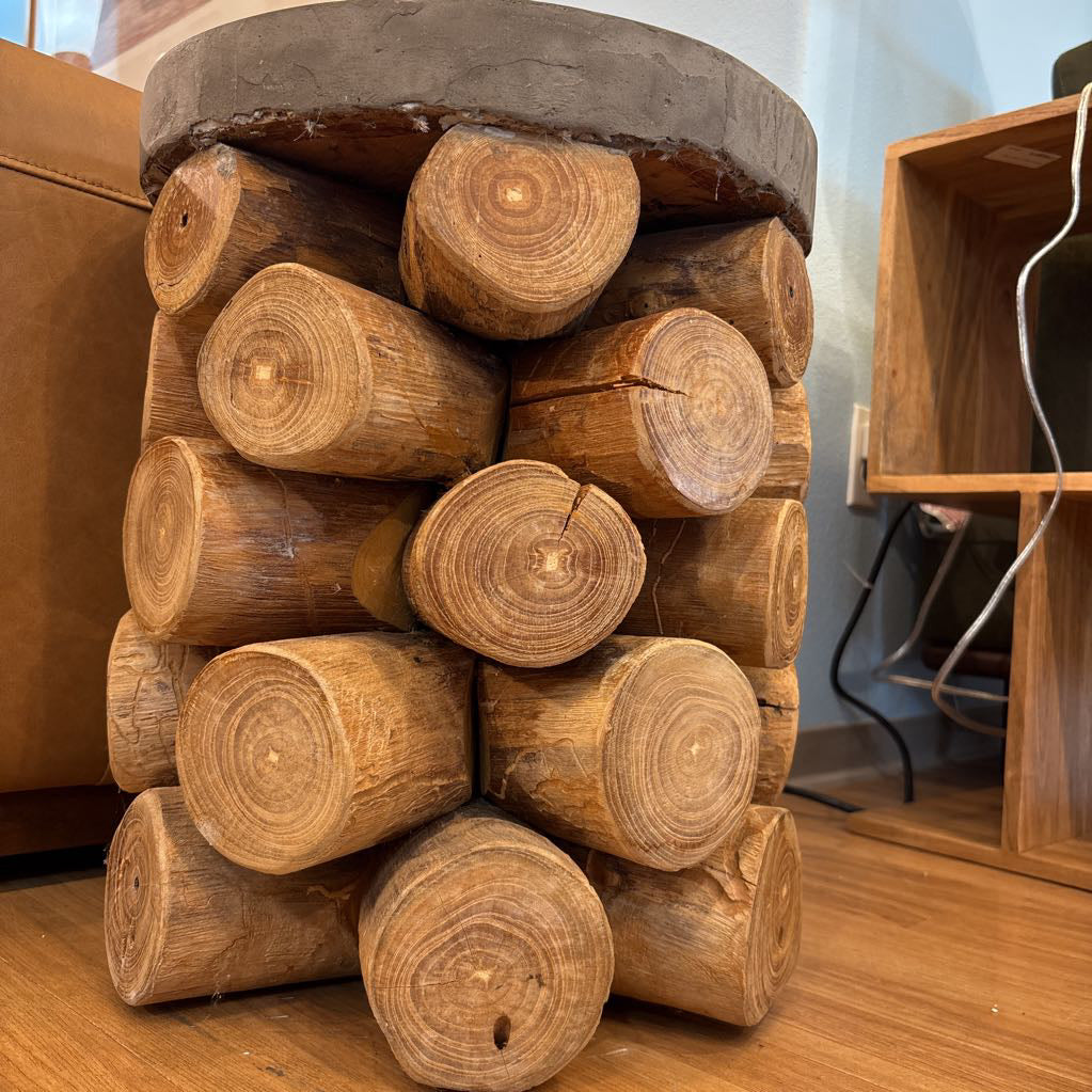 Rustic Link & Log Side Table