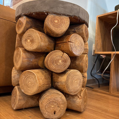 Rustic Link & Log Side Table