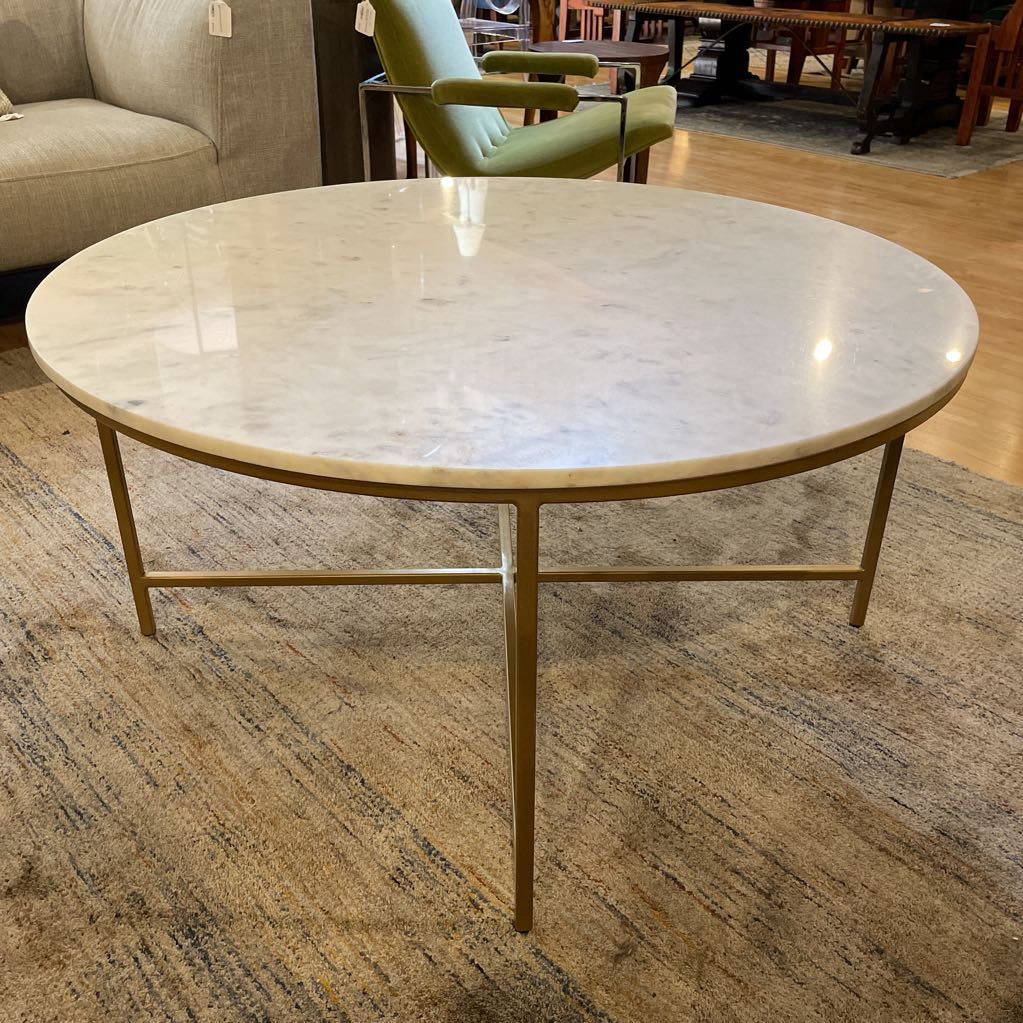 Round Marble Modern Coffee Table with Gold Legs C COFFEE TABLES