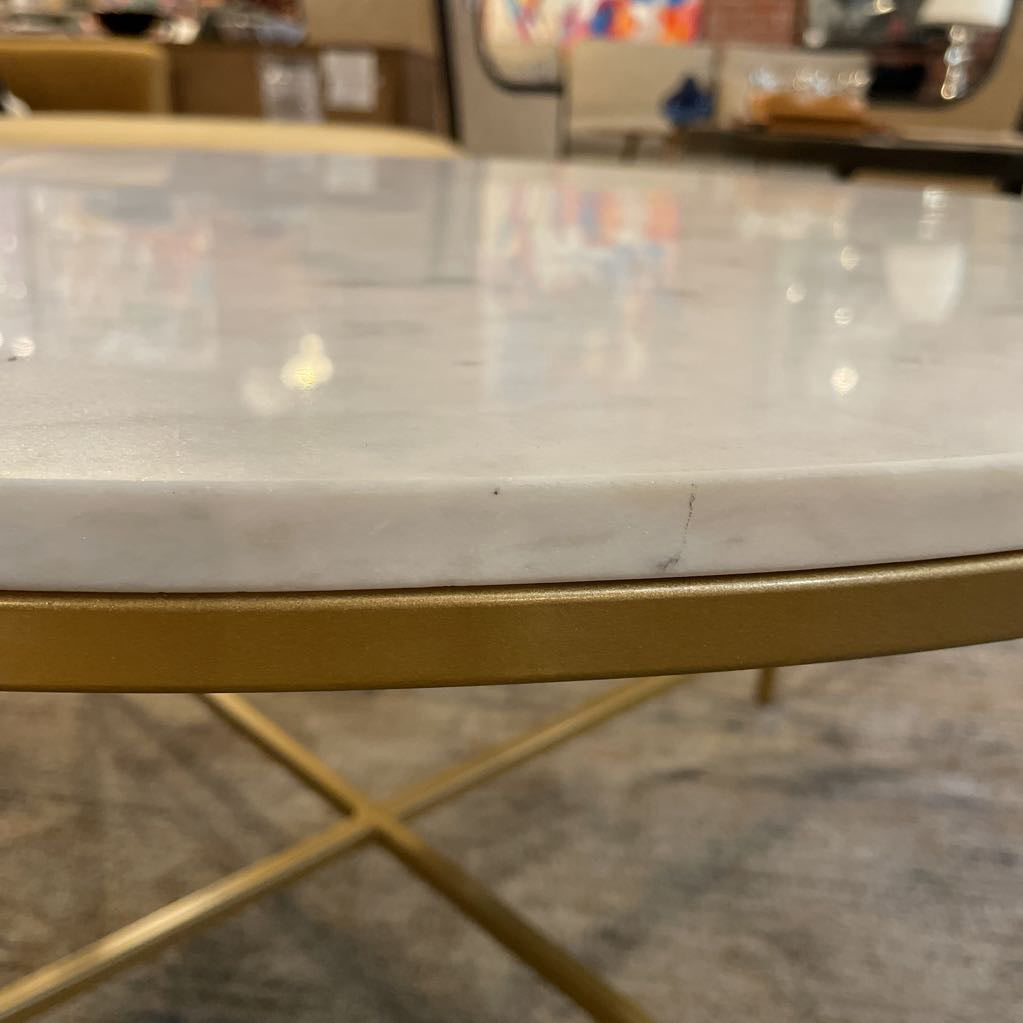 Round Marble Modern Coffee Table with Gold Legs C COFFEE TABLES
