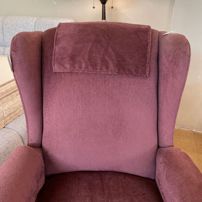 La Z Boy Mauve Velvet Reclining Chair