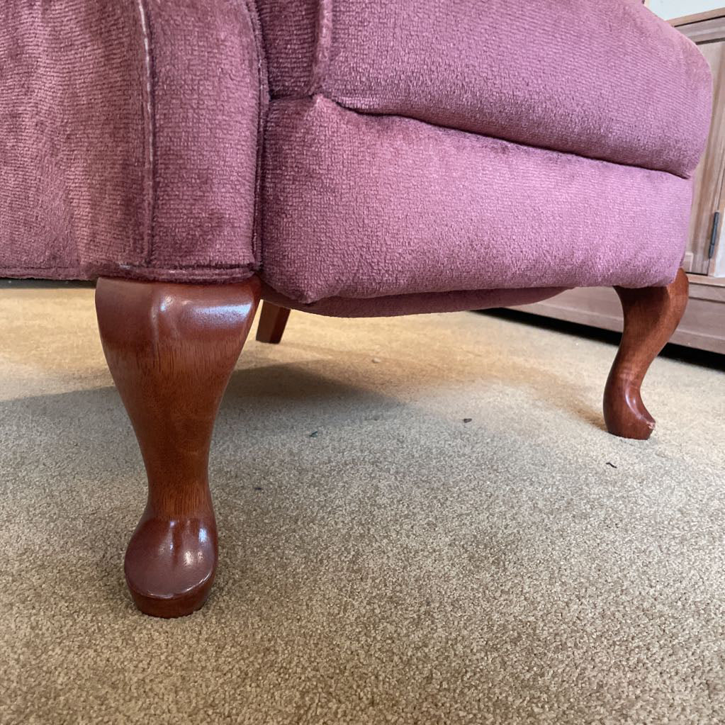 La Z Boy Mauve Velvet Reclining Chair