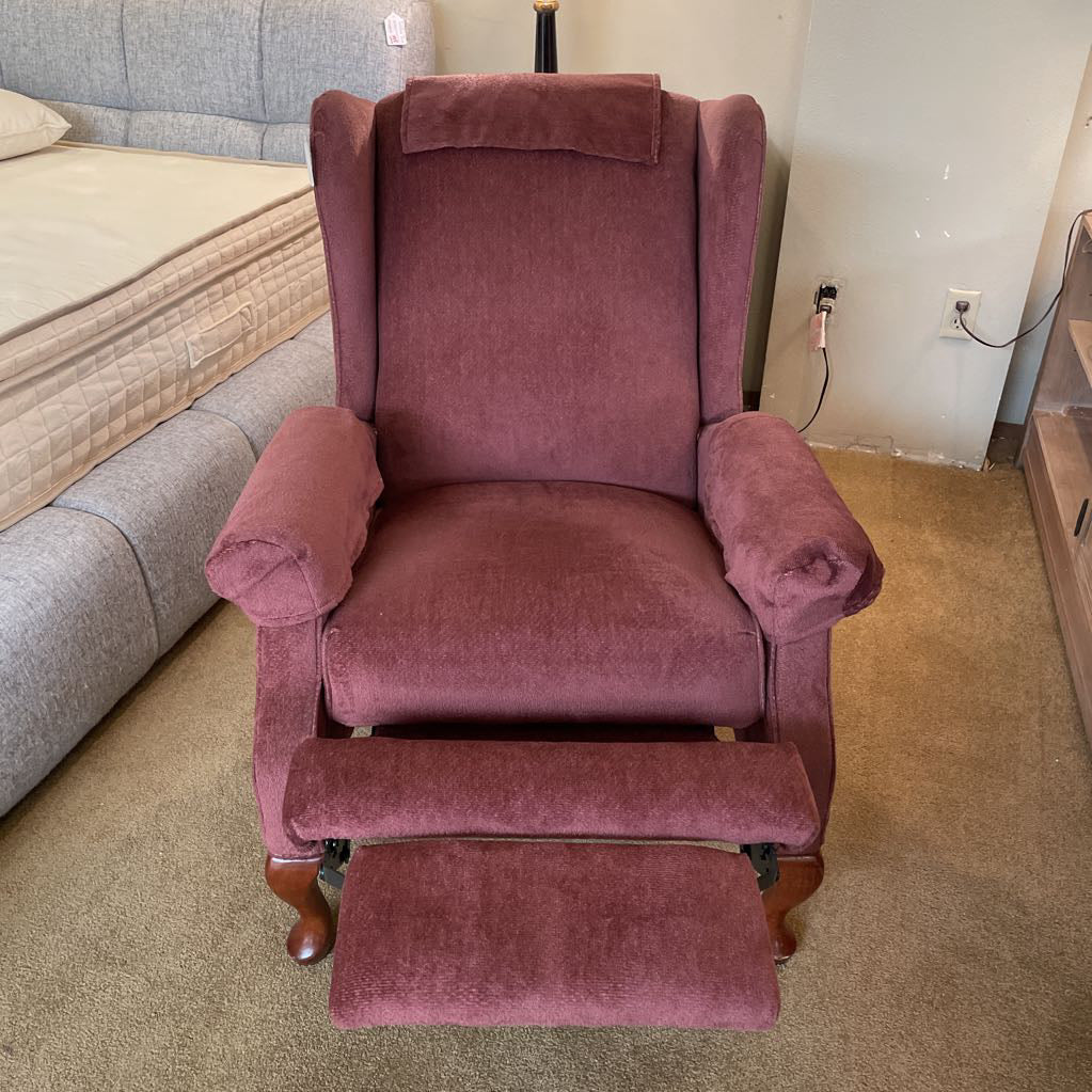 La Z Boy Mauve Velvet Reclining Chair