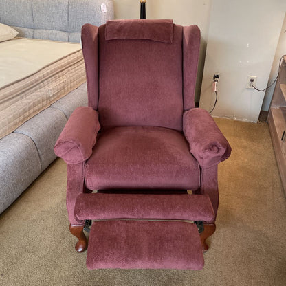 La Z Boy Mauve Velvet Reclining Chair