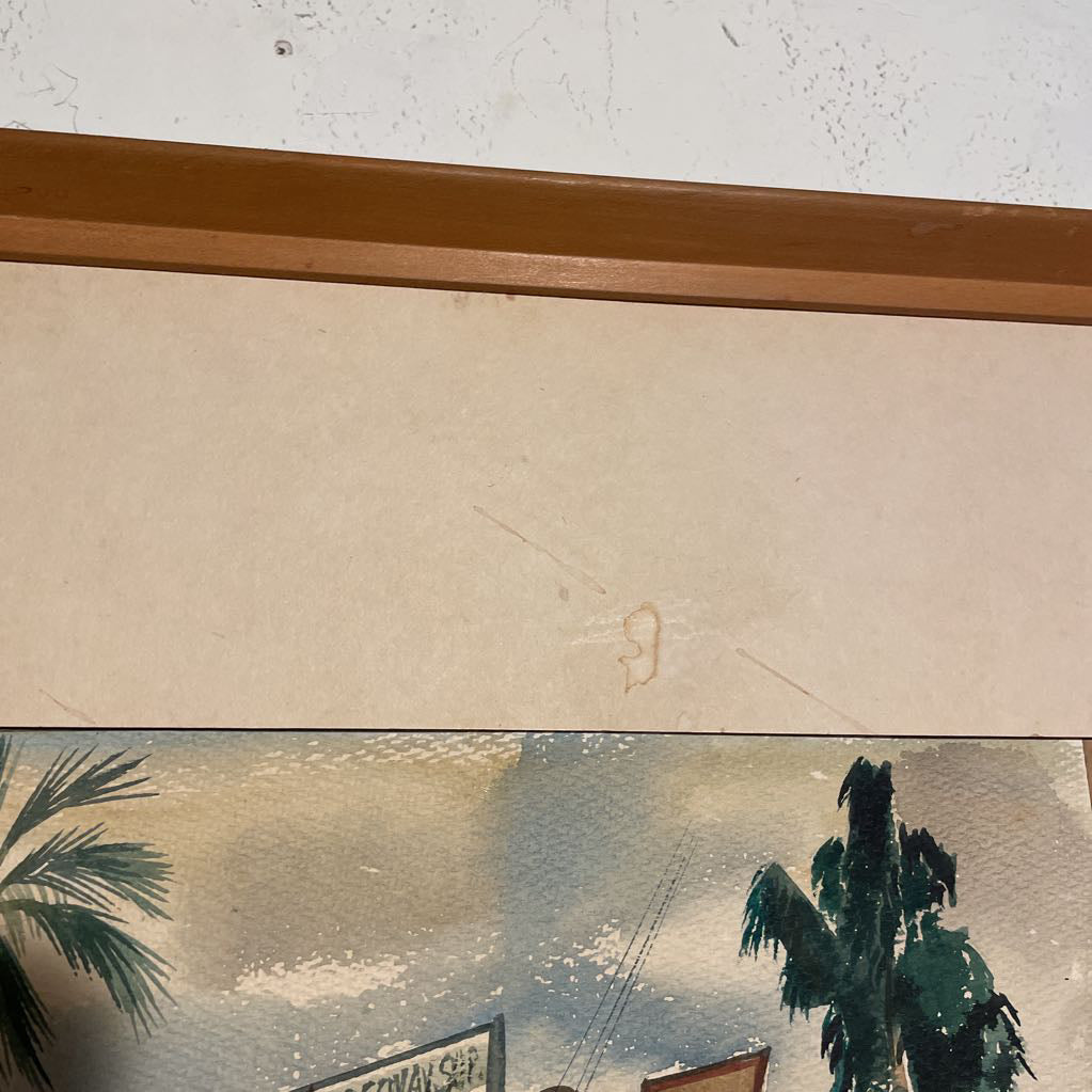 R. R. Coleman Watercolor of Store Fronts