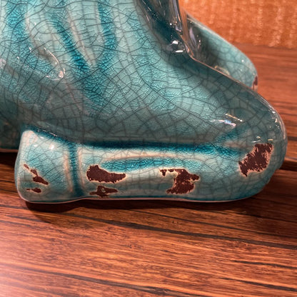 Turquoise Ceramic Horse Statue