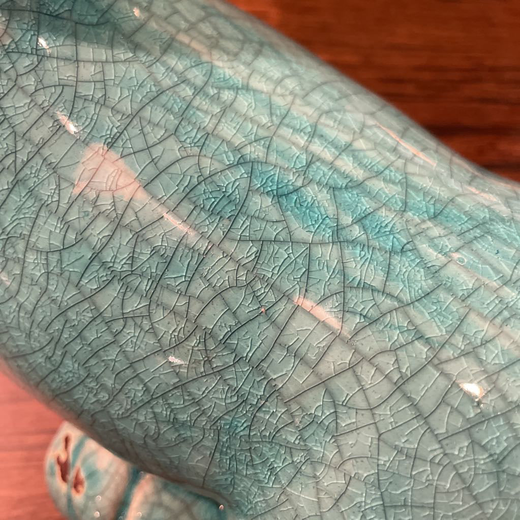 Turquoise Ceramic Horse Statue