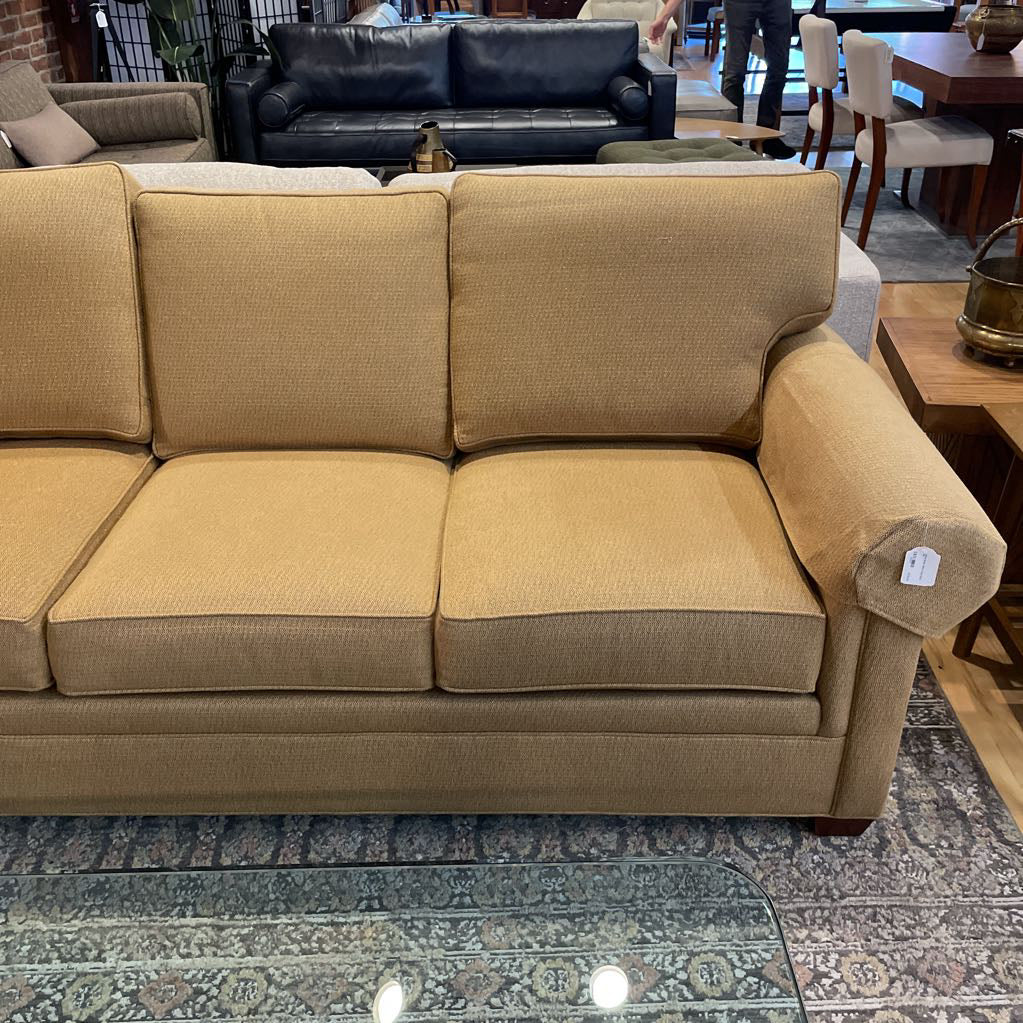 Wheat Ethan Allen 3 Seat Sofa