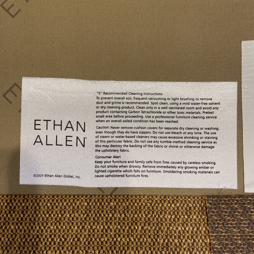 Wheat Ethan Allen 3 Seat Sofa