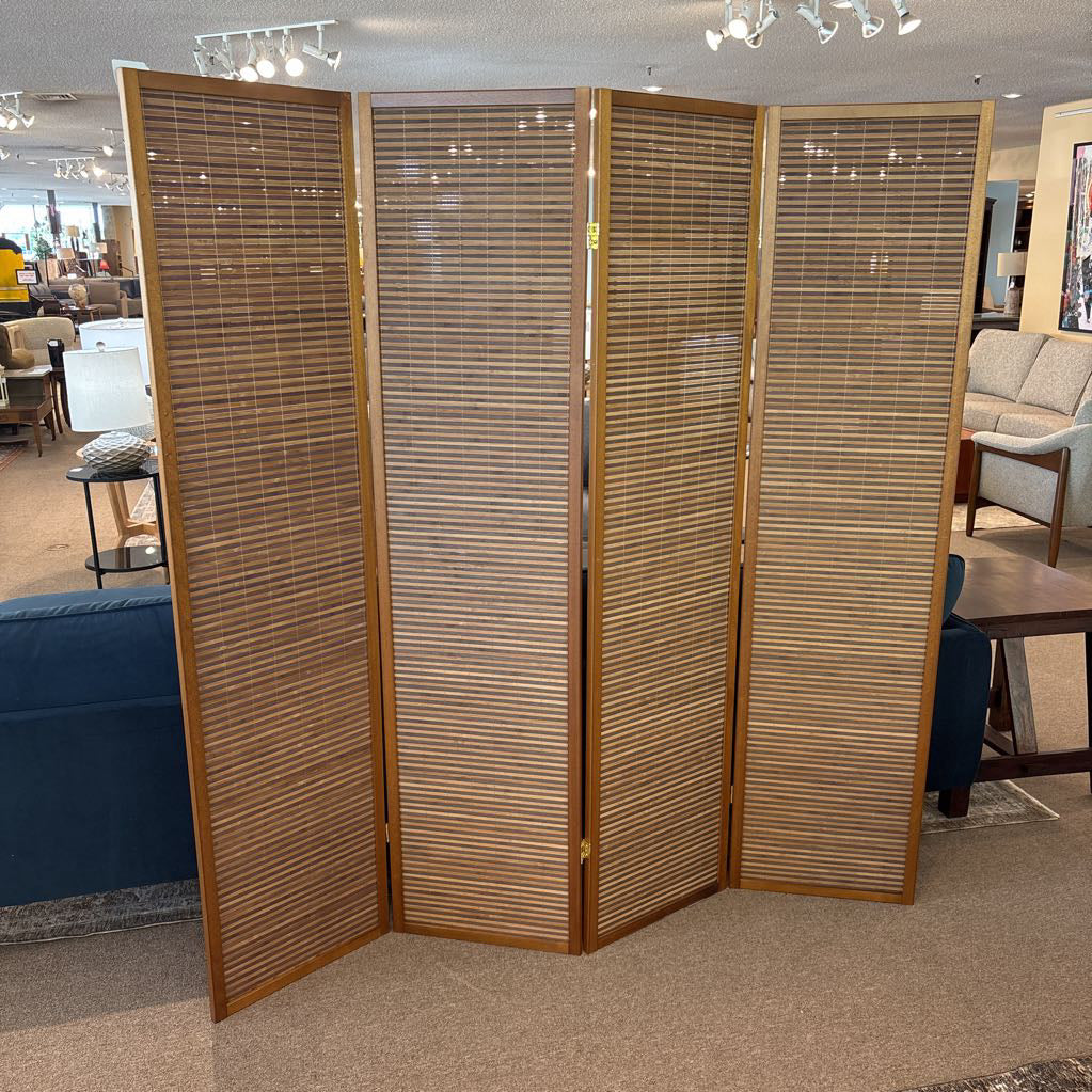 Bamboo Slat 4 Panel Screen