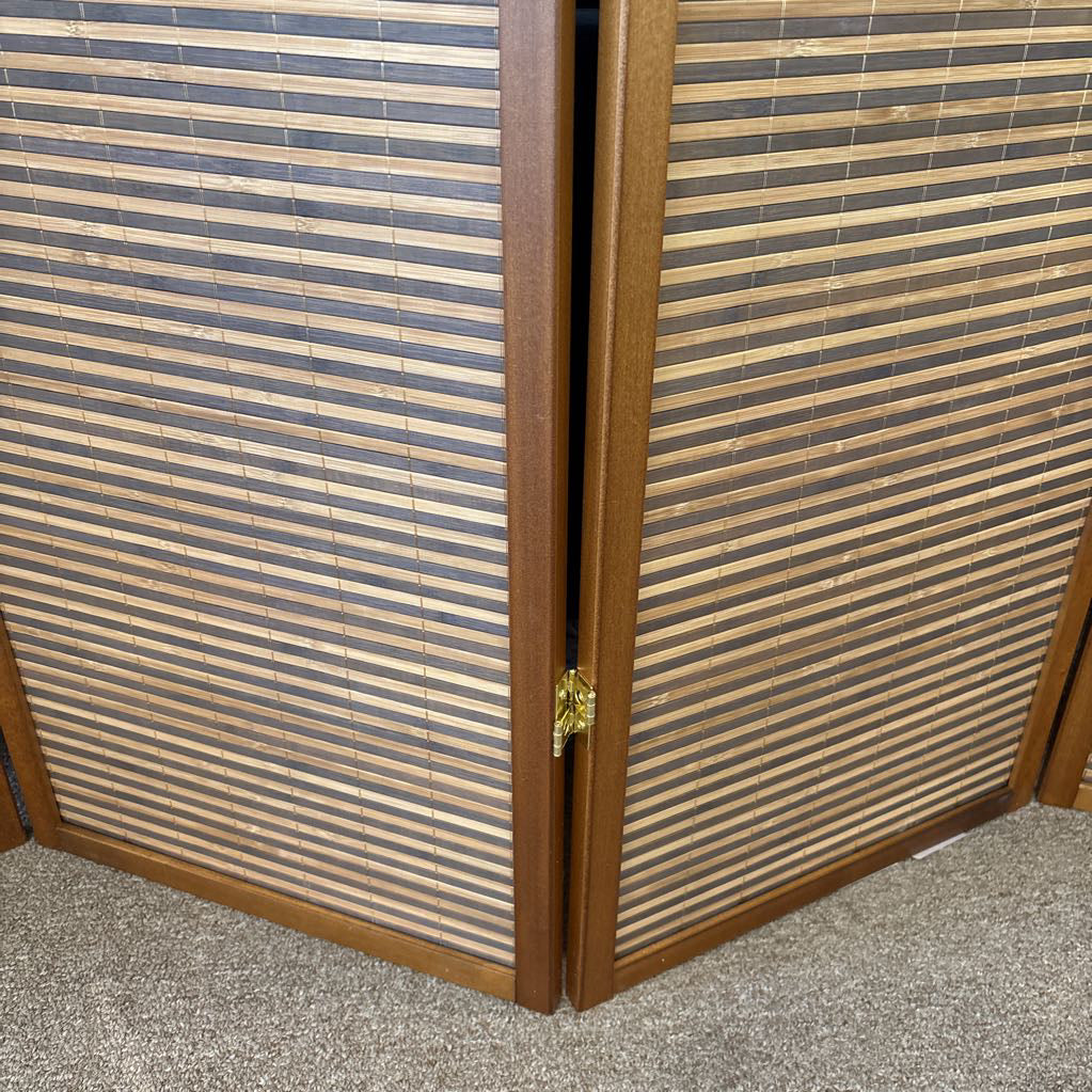 Bamboo Slat 4 Panel Screen