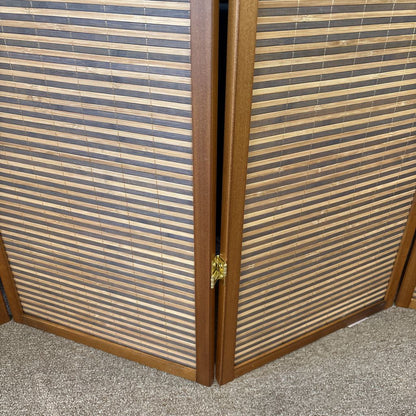 Bamboo Slat 4 Panel Screen
