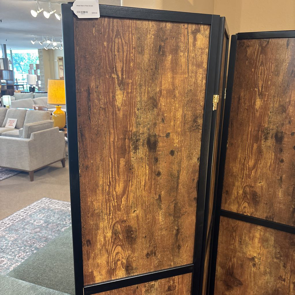 Wood Grain 4 Panel Screen