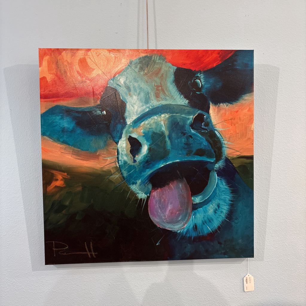 Playful Blue Cow ART