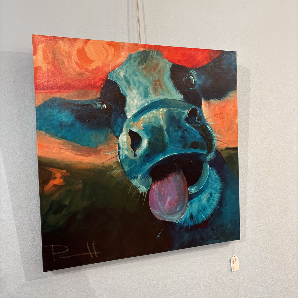 Playful Blue Cow ART
