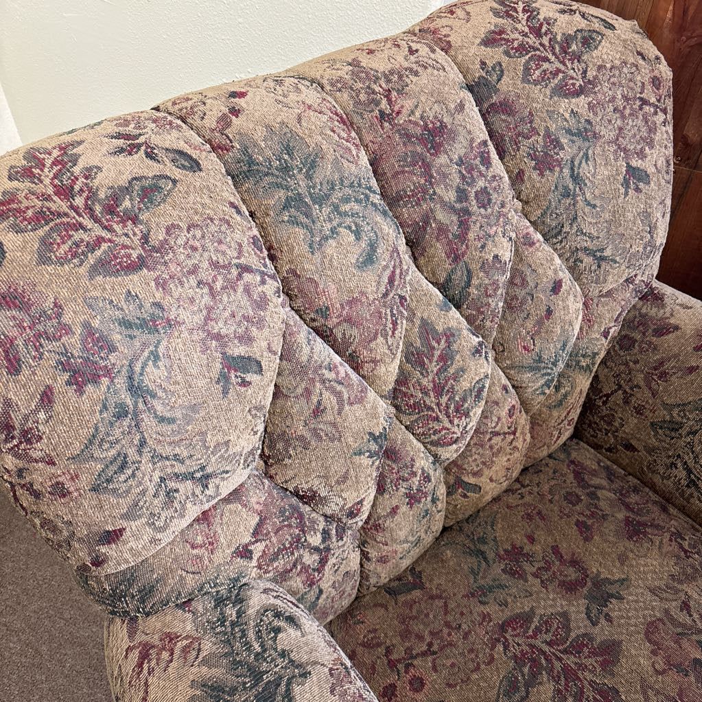 Dark Vintage Style Floral Plush Accent Chair U ACCENT CHAIRS