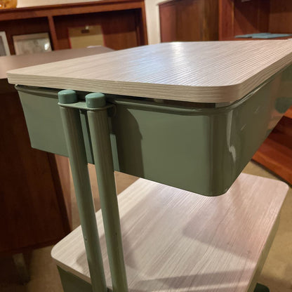3 Tier Mint Green Rolling Storage Cart with Covers