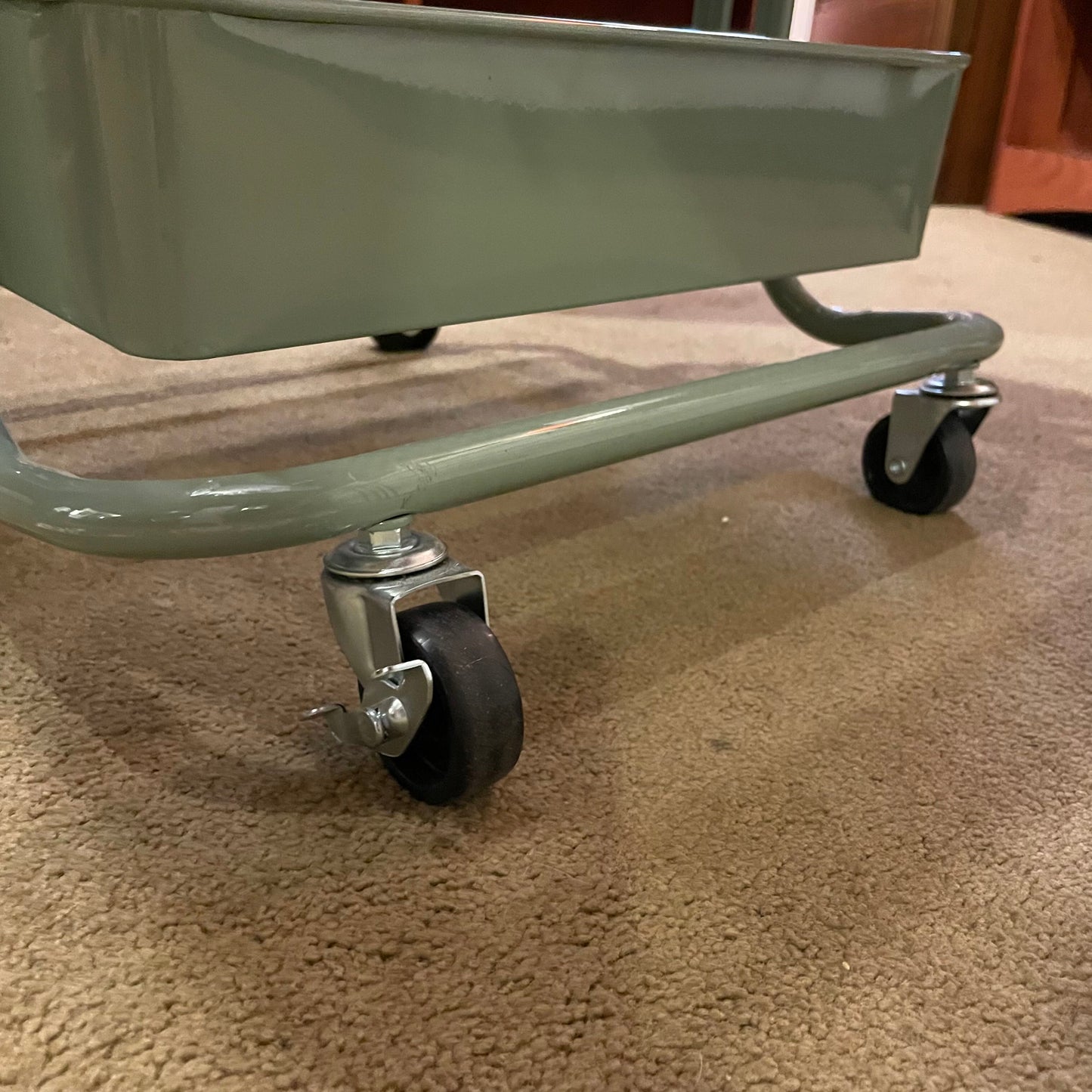 3 Tier Mint Green Rolling Storage Cart with Covers