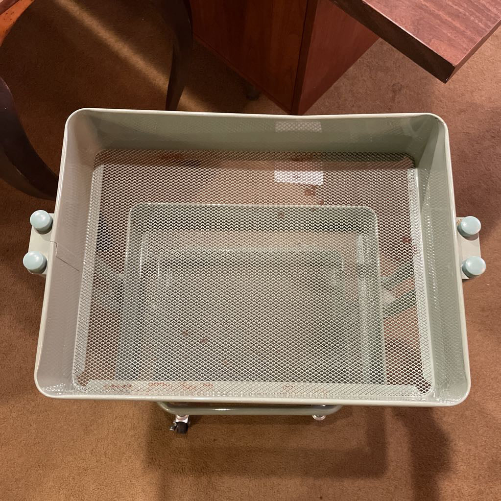 3 Tier Mint Green Rolling Storage Cart with Covers