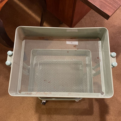 3 Tier Mint Green Rolling Storage Cart with Covers
