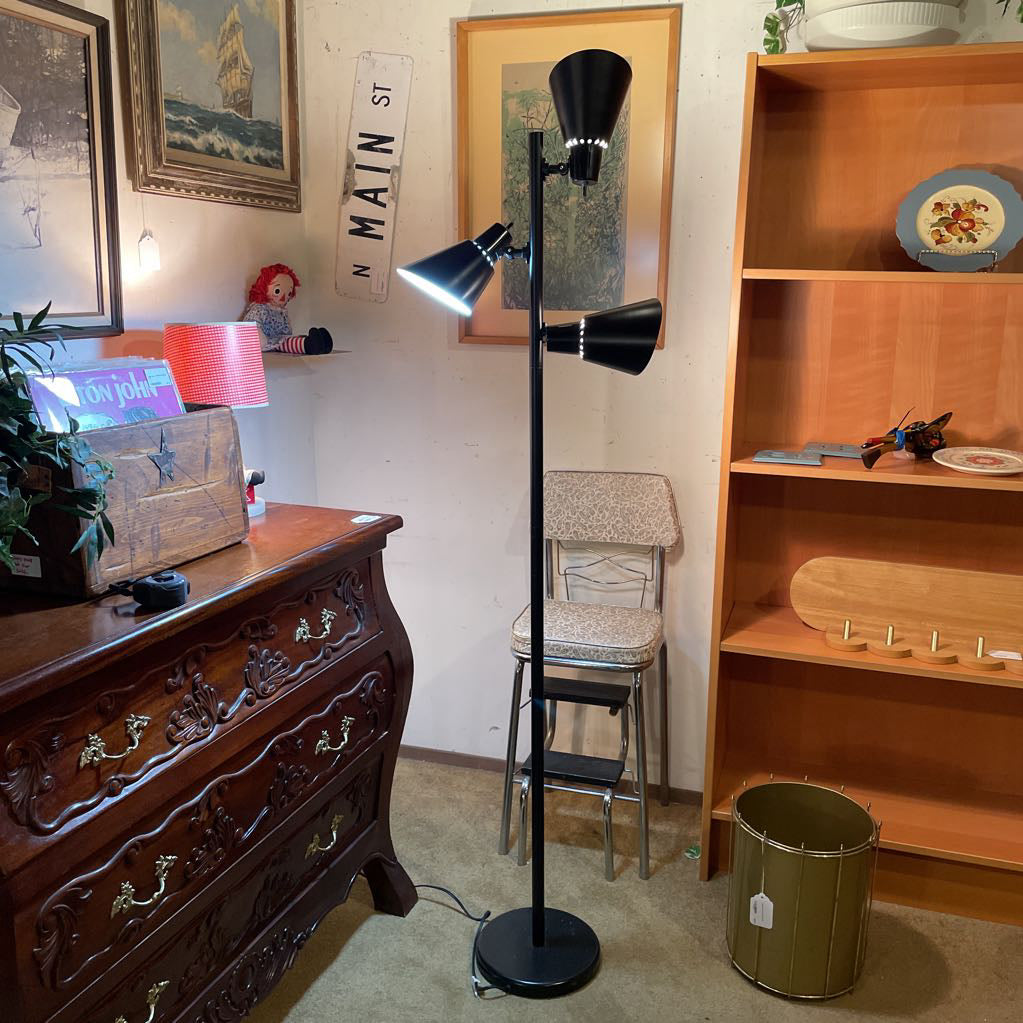 Black Tall 3 Light Floor Lamp