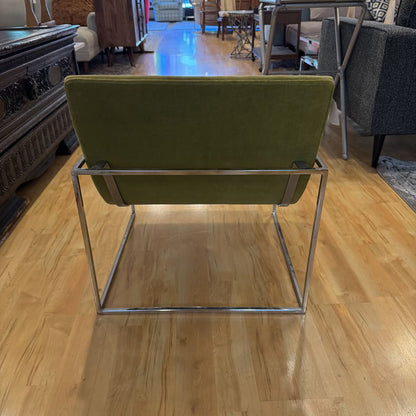 Apple Green Milo Baughman Style Lounge Chair
