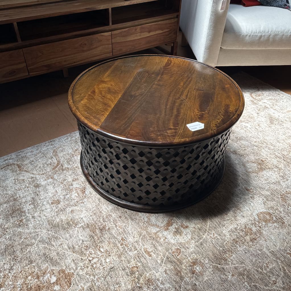 Rustic Round Wood Coffee Table