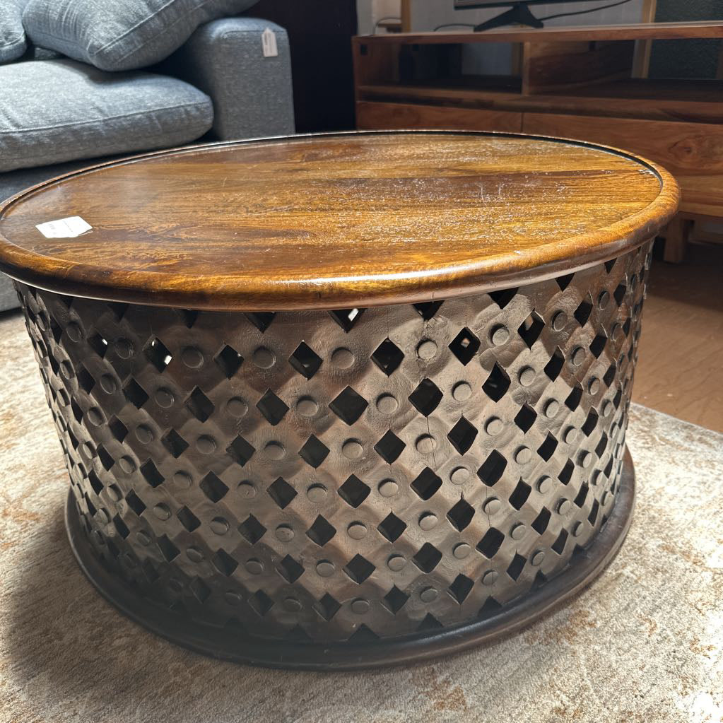 Rustic Round Wood Coffee Table