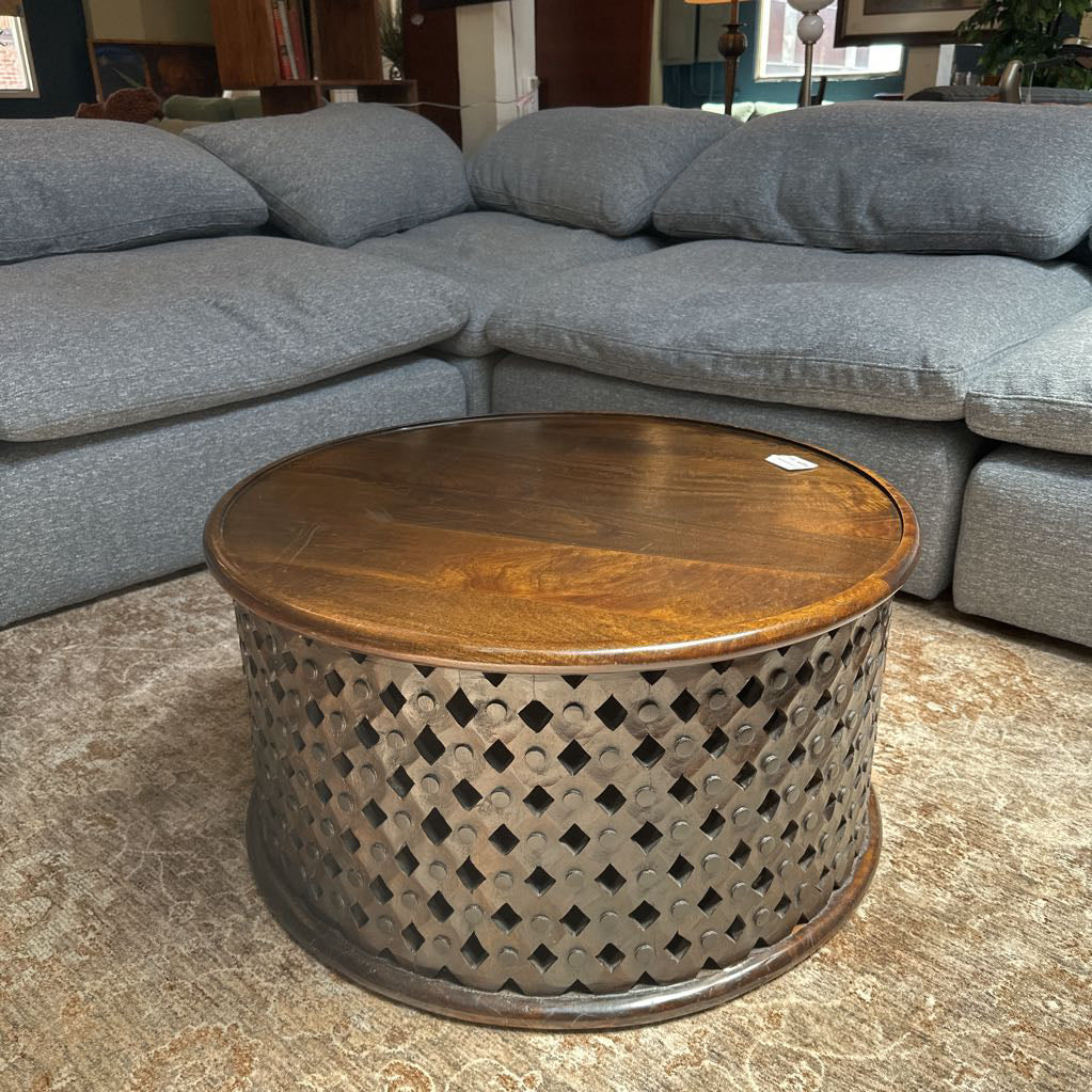 Rustic Round Wood Coffee Table