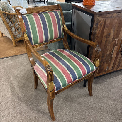 Louis Style Striped Wood Armchair U ACCENT CHAIRS